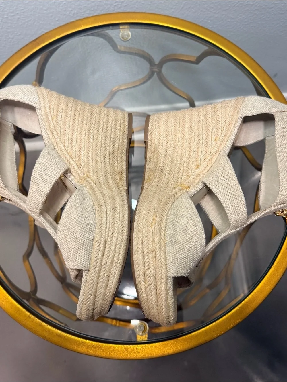 Michael Kors Damita Wedge Espadrilles in Natural Canvas Size 8